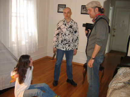 The Director explaning the scene to Kevin and Maude